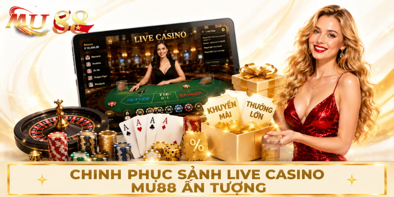 Chinh phục sảnh live casino Mu88 ấn tượng